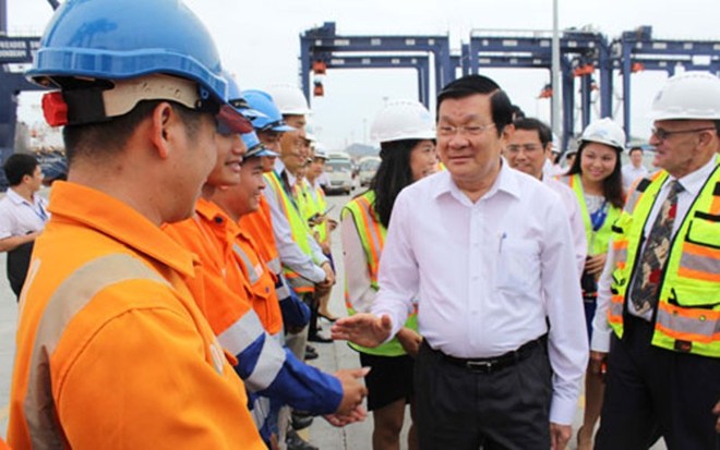 Chủ tịch nước thăm Công ty TNHH Cảng Container Quốc tế Cái Lân