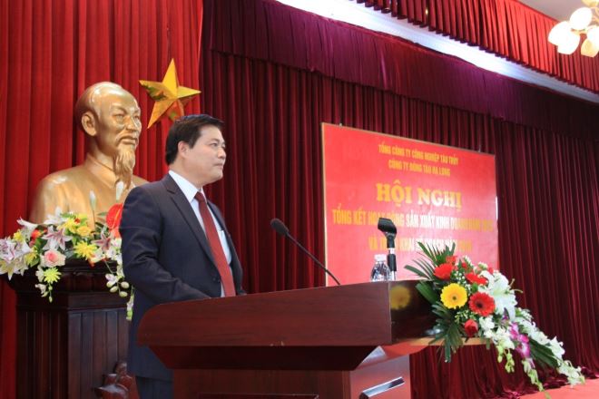 Đ/c Nguyễn Ngoc Sự - Bí thư Đảng ủy, Chủ tịch Tổng công ty CNTT phat biểu ý kiến chỉ đạo tại hội nghị.